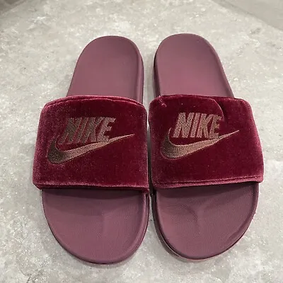 Nike Off Court Mahogany/Dark Beetroot Velvet Slides US Women’s 12 • $18