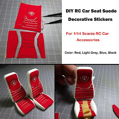 For 1/14 Tamiya Scania RC Car Truck Cab Seat Suede Decorative Stickers DIY Set## • £10.02