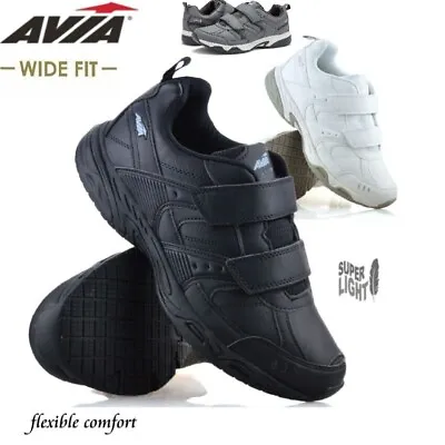 Mens Touch Close Wide Fit Casual Smart Walking Sports Work Jogging Trainer Shoes • £17.95