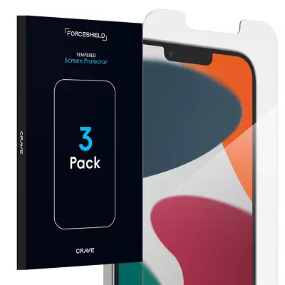 10x [3 Pack] CRAVE Tempered Glass Screen Protector For IPhone 13 Pro • $69.95