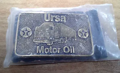 Vintage Texaco Ursa Motor Oil Solid Brass Belt Buckle 1983 NEW • $29.95