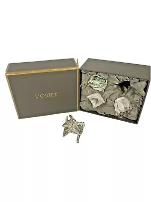 L'Objet 4-Piece Platinum Tone Swarovski Crystal Starfish Napkin Rings  • $124.97