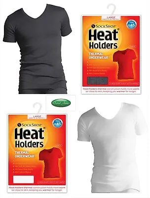 Mens Heat Holders Classic Thermal Underwear V NECK Short Sleeve Vest • £17.99