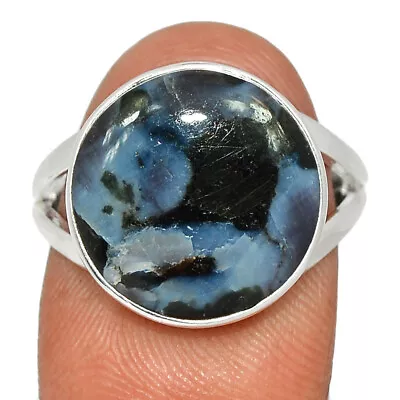 Natural Mystic Merlinite Crystal - Madagascar 925 Silver Ring S.9 CR40349 • $12.99