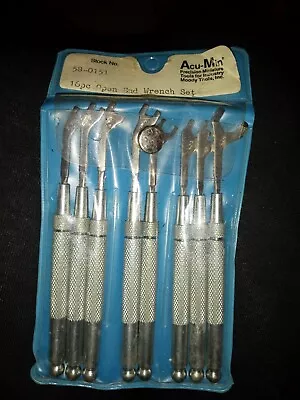 Vintage Acu- Min Precision Miniature Tools- 16 Piece Open End Wrench Set • $33