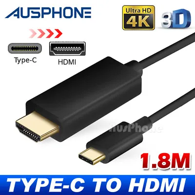 $10.95 • Buy USB C To HDMI Cable USB 3.1 Type C Male To HDMI Male 4K Cable Macbook Chromebook
