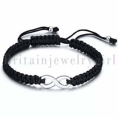 Stainless Steel Braided  Knit Infinity Lover Bracelet Bangle Wristband Men Women • $9.89