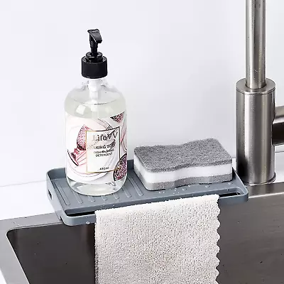 Sponge Holder Kitchen Sink Tidy Organizer Suction Cup Sponge Tray 2-In-1 In Sink • $23.99