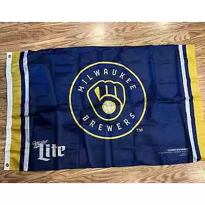 Milwaukee Brewers Miller Lite Beer Flag Banner 30x48 • $9.99