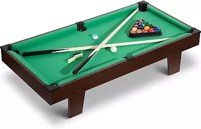 36  Mini Tabletop Pool Set Portable Billiards Game Includes Balls Sticks Chal • $99.99