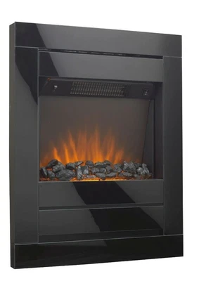 £339.49 • Buy Electric Fire Wall Mounted Inset Black Glass Coal Flame Remote Control Bnib