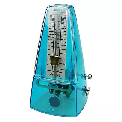 NEW Crown Traditional Mechanical Wind Up Transparent Metronome With Bell (Blue) • $50.96