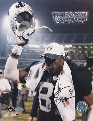 TIM BROWN OAKLAND RAIDERS MOUNTED MEMORIES (SLIGHT CREASE IN CORNER) SIGNED 8x10 • $49.99