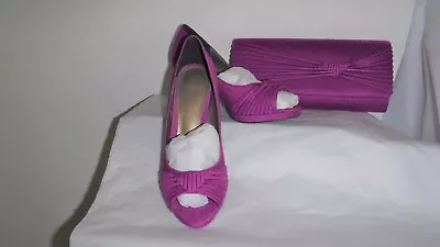 £59.99 • Buy Jacques Vert Magenta Pink Shoes Eu 38. Uk 5 & Matching Bag