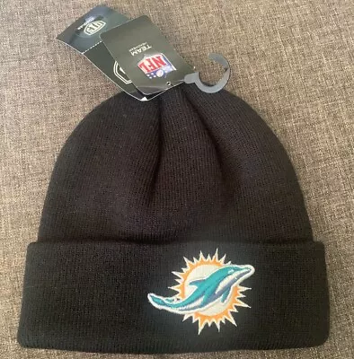 Miami Dolphins Winter Hat/Cuffed Beanie For Toddlers Black OTS Brand Acrylic • $15.95