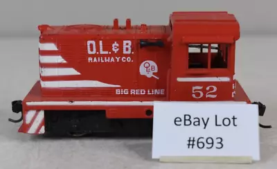 (Lot 693) HO Model Train Diesel Locomotive Switcher OL&B Railway 53 Big Red Line • $7.99