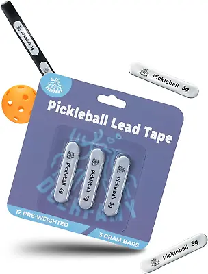12Pcs Pickleball Lead Tape Pre-Weighted 3G Bars For Perfect Paddle Balance Power • $10.80