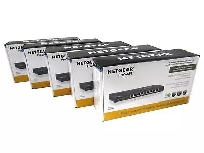 5x New-Sealed Netgear FS108PNA 8-port Router Switches | 4x PoE Ports @ 60W • $119.99