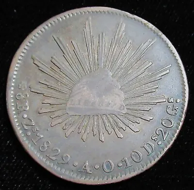 Mexico: Republic 8 Reales 1829 Zs-AO. Zacatecas Mint RARE • $349.83