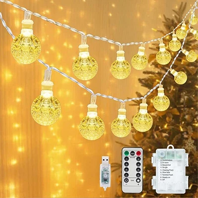 £7.49 • Buy GaHeslop Globe String Lights Battery Fairy Lights 24ft 50LED Crystal Ball