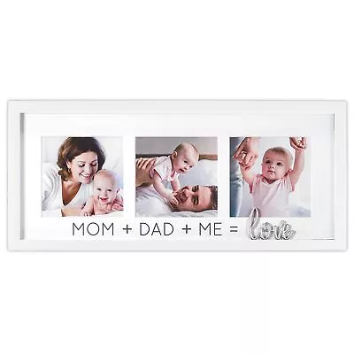 International Designs Mom Dad Me Love 4x4 3-Opening White Matted Photo Wall F... • $44.13