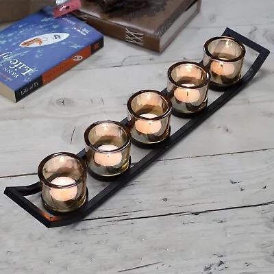 Centrepiece Iron Votive Candle Holder - 5 Cup Ledge. FREE P&P • £19.99