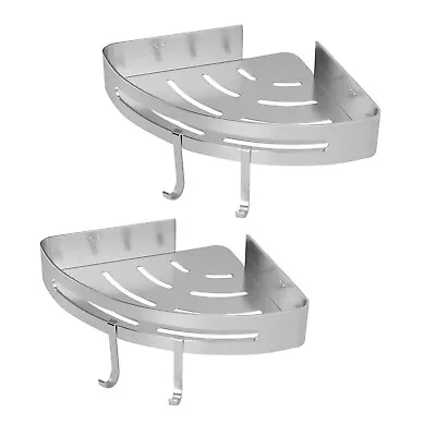 £8.99 • Buy Adhesive Corner Shower Caddy 2 Tier Shower Shelf Corner Shelf No Drilling | M&W