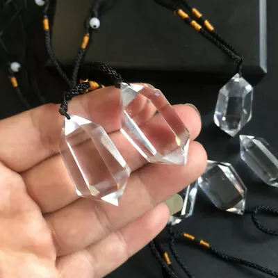 Natural Clear Quartz Pendant Crystal Point Wand Necklace Chakra Healing Stone • $3.79