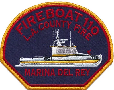 LA County  110 Fireboat Marina Del Rey - Marine Scuba  NEW Fire Patch ! • $6.95