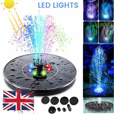 £17.99 • Buy Solar Powered Floatin Fountain Pump Water Birdbath Garden Pool Pond With Nozzle