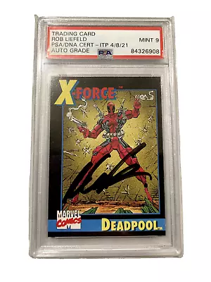 1991 Deadpool #3 X-force Rookie Card • Signed By Rob Liefeld Psa Dna Mint 9 • $195