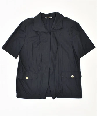 £10.20 • Buy LUISA SPAGNOLI Womens Short Sleeve Blazer Jacket IT 48 XL Navy Blue Cotton LC01