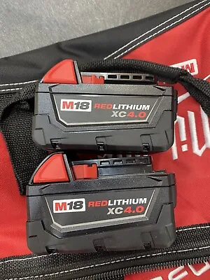 Milwaukee 48-11-1840 (2) M18 Red Lithium XC 4.0Ah Battery Packs • $99.99