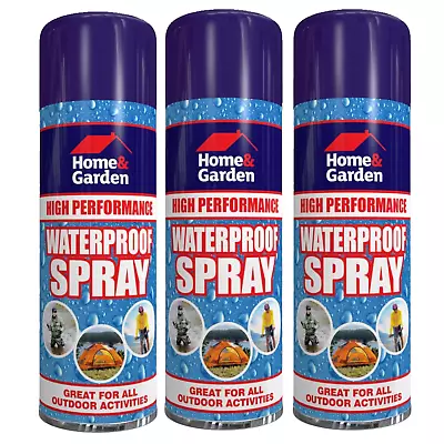 3 X Waterproof Spray For Fabric Cloth Shoe Leather Jacket Camping Hiking 300ML • £12.79