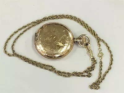 LATE 1800s OR EARLY 1900s ELGIN 14K GOLD POCKET WATCH NICE WORKING LOT #C8 • $11.50