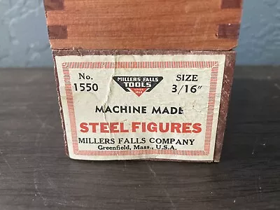 Vintage “miller Falls Tools” No. 1550 Machine Made Steel Figures Number Stamps. • $30