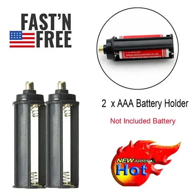 2PC 3-AAA Battery Holder Cylindrical Case Plastic For Flashlight Round Circular • $5.98