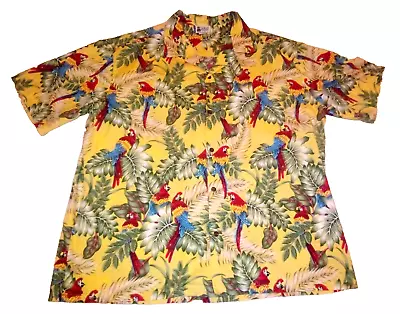Vtg Aloha Republic Authentic Hawaiian Shirt Men's 2XL Parrots All Over Print • $39.98