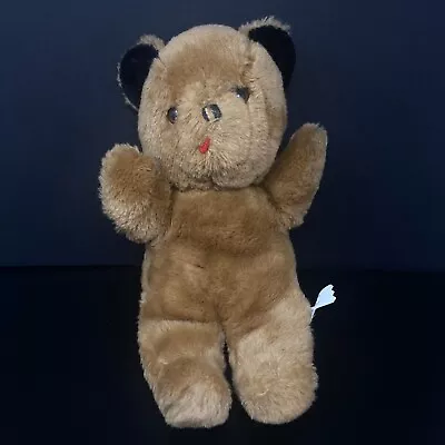 Vintage Eden Brown Teddy Bear Plush 13  Stuffed Animal Red Tongue Black Ear Nose • $55.24