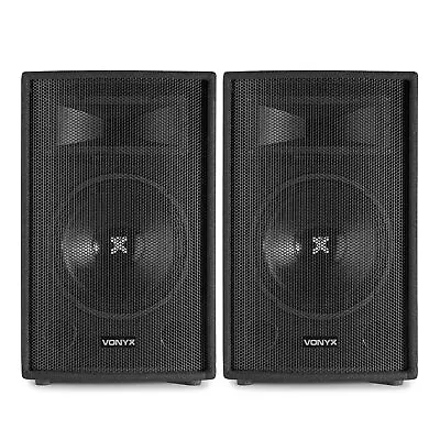 Pair Vonyx 12  Inch 2 Way Passive DJ PA Disco Party Speakers 1200W UK Stock • £239