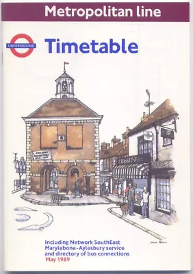 Vintage London Underground Metropolitan Line Timetable Booklet May 1989 • £1
