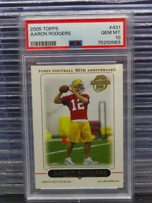 2005 Topps Aaron Rodgers Rookie Card RC #431 PSA 10 Green Bay Packers GEM MINT • $20.50