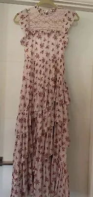 JOYFOLIE Mia Joy Dress Pink Print Floral  Tiered Ruffles Girl 10 • $48