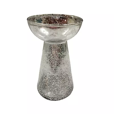 Silver Mercury Glass Floating Candleholder Vase 5 3/8 Inches Tall • $17.10