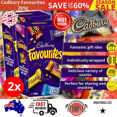 2 X Cadbury Favourites 265g Dairy Milk Crunchie Picnic Moro Chocolate Snack New • $15.36