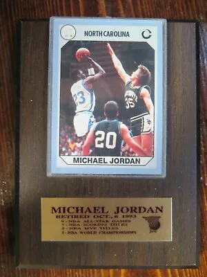 Michael Jordan Rookie Card 1990 College North Carolina In Plaque Nice!! • $25