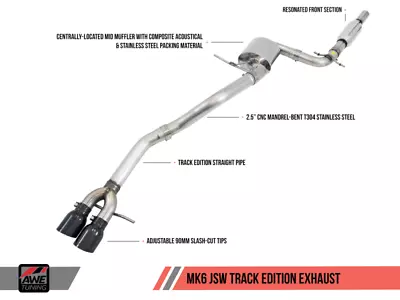 AWE Tuning For Mk5 Jetta Mk6 Sportwagen 2.5L Track Edition Exhaust - Polished • $896.89