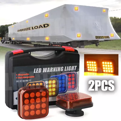 2 Magnetic Wireless LED Tow Towing Trailer Rear Tail Lights Battery Operated USB • $43.49