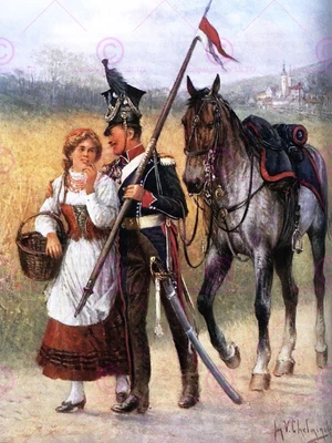 $34.09 • Buy Painting Polish Army Chelminski 3rd Lancers Imperial Guard Canvas Art Print