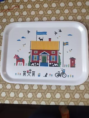 Sweden Red Houses Tray • $10